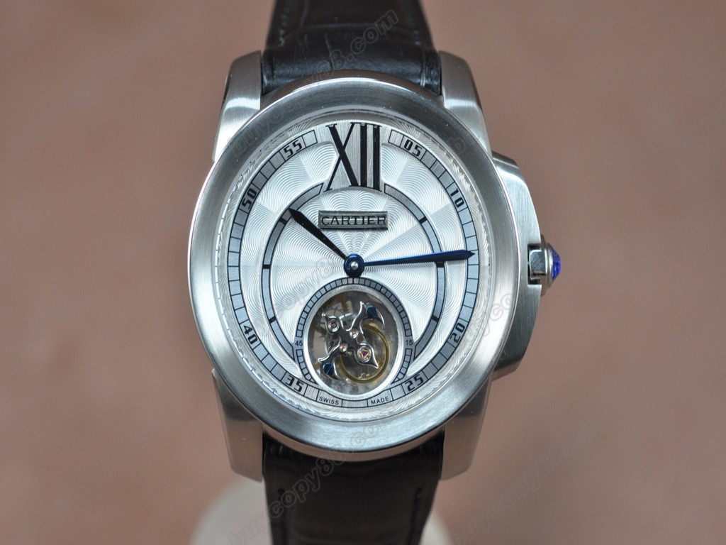 卡地亞【男性用】 Calibre de Cartier SS/LE White Tourbillon Asian Manual 手上鏈搭載6