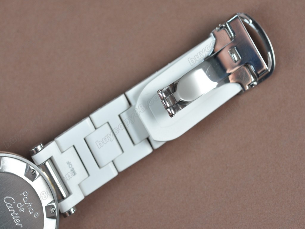 卡地亞【男性用】Pasha 37mm  SS/RU White Dial 550Swiss 石英機芯搭載0