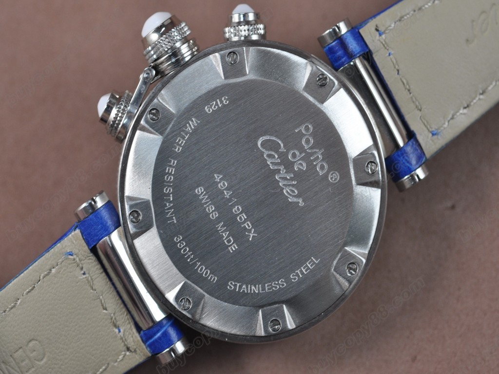 卡地亞【男性用】 Pasha  Chrono SS/LE Pearl white DialSwiss 石英機芯搭載　2