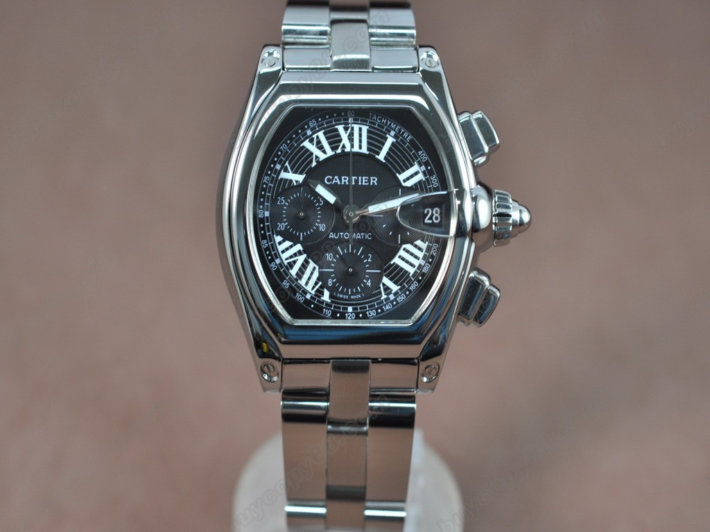卡地亞【男性用】 Roadster Chrono SS Men Asia7750 自動機芯搭載．振頻每小時 28,800 次　2