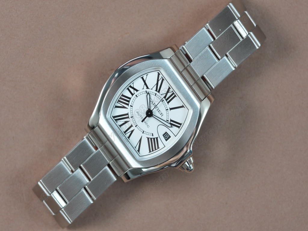 卡地亞【男性用】 Men Roadster SS White dial Swiss Eta SW200-1 自動機芯搭載8