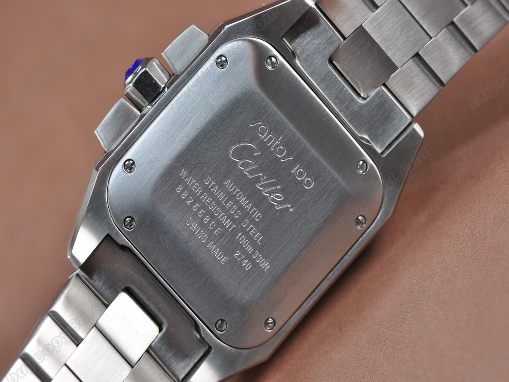 卡地亞【男性用】 Santos 100 Men Chrono SS Asia 7750 自動機芯搭載．振頻每小時 28,800 次7