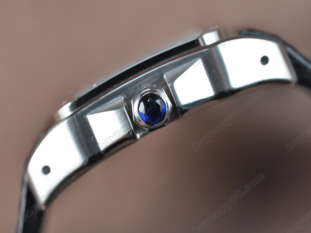 卡地亞【男性用】Santos SS/Le/White Swiss Eta 2824-2 自動機芯搭載.振頻每小時 28,800 次3