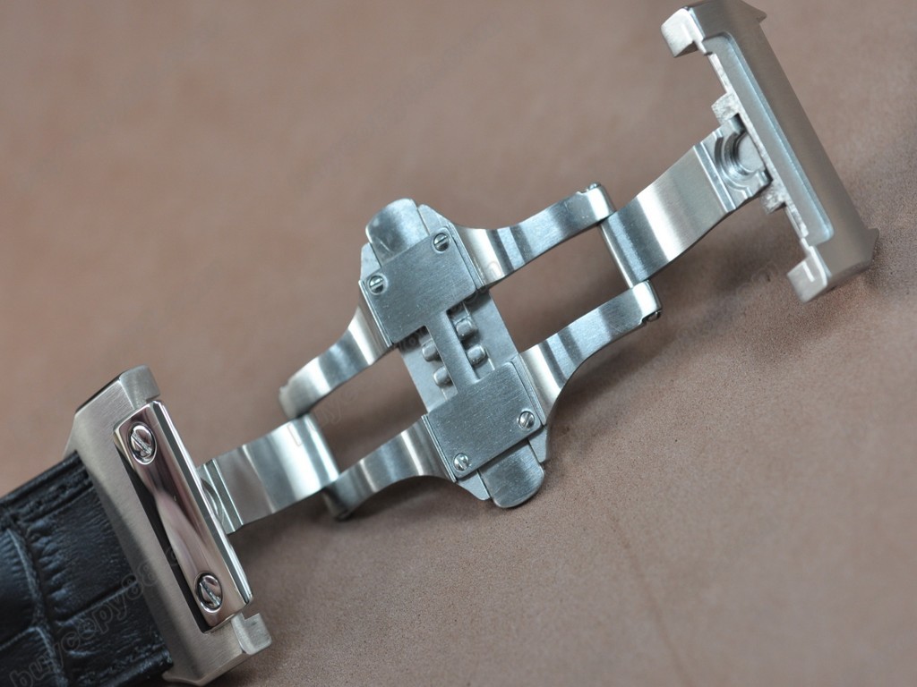 卡地亞【男性用】Santos SS/Le/White Swiss Eta 2824-2 自動機芯搭載.振頻每小時 28,800 次1