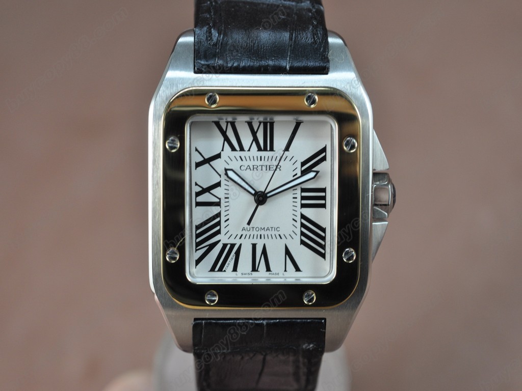 卡地亞【男性用】Santos TT/LE/White Swiss Eta 自動機芯搭載.振頻每小時 28,800 次 8