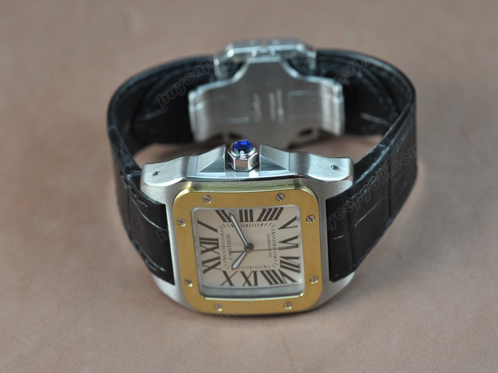 卡地亞【男性用】Santos TT/LE/White Swiss Eta 自動機芯搭載.振頻每小時 28,800 次 7