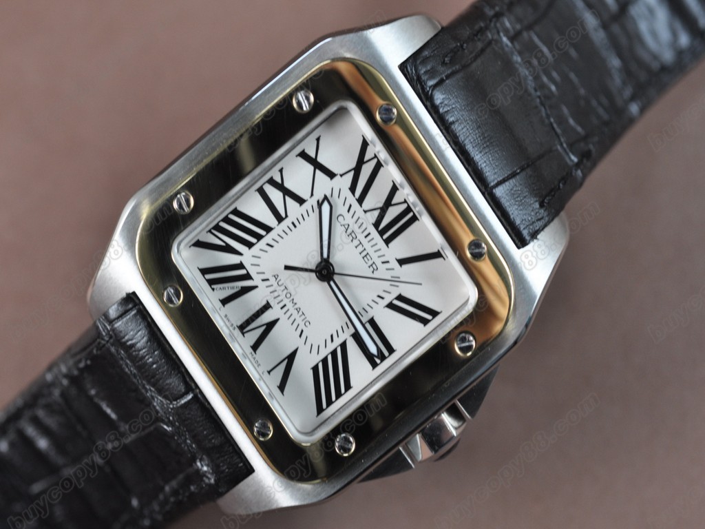 卡地亞【男性用】Santos TT/LE/White Swiss Eta 自動機芯搭載.振頻每小時 28,800 次 6