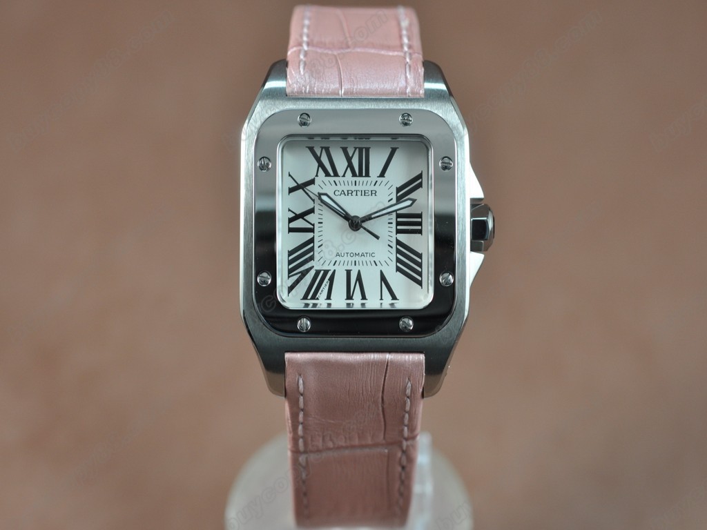 卡地亞【女性用】 Santos Ladies SS/LE White dial Swiss Ronda-763石英機芯搭載8