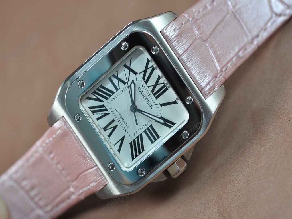 卡地亞【女性用】 Santos Ladies SS/LE White dial Swiss Ronda-763石英機芯搭載5