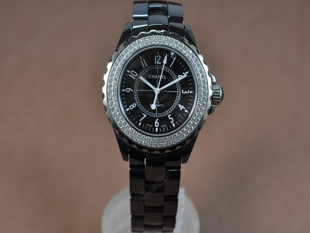 香奈兒【女性用】J12 Black Full Ceramic Dia Swiss Eta 2824-2 自動機芯搭載8