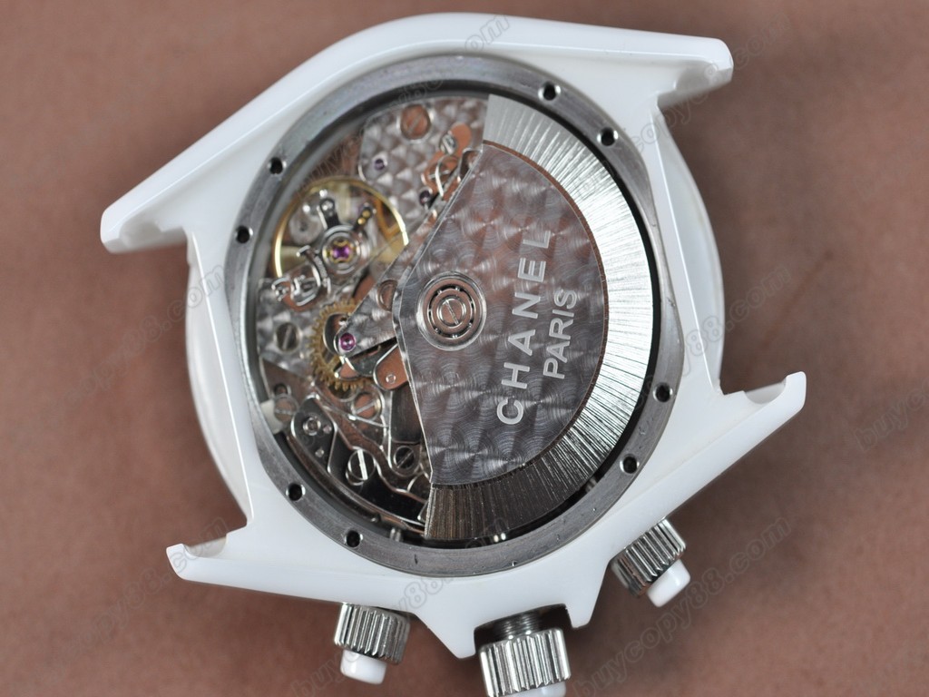 香奈兒【男性用】 J12 Auto Chrono White Full Ceramic  Asia7750自動機芯搭載2