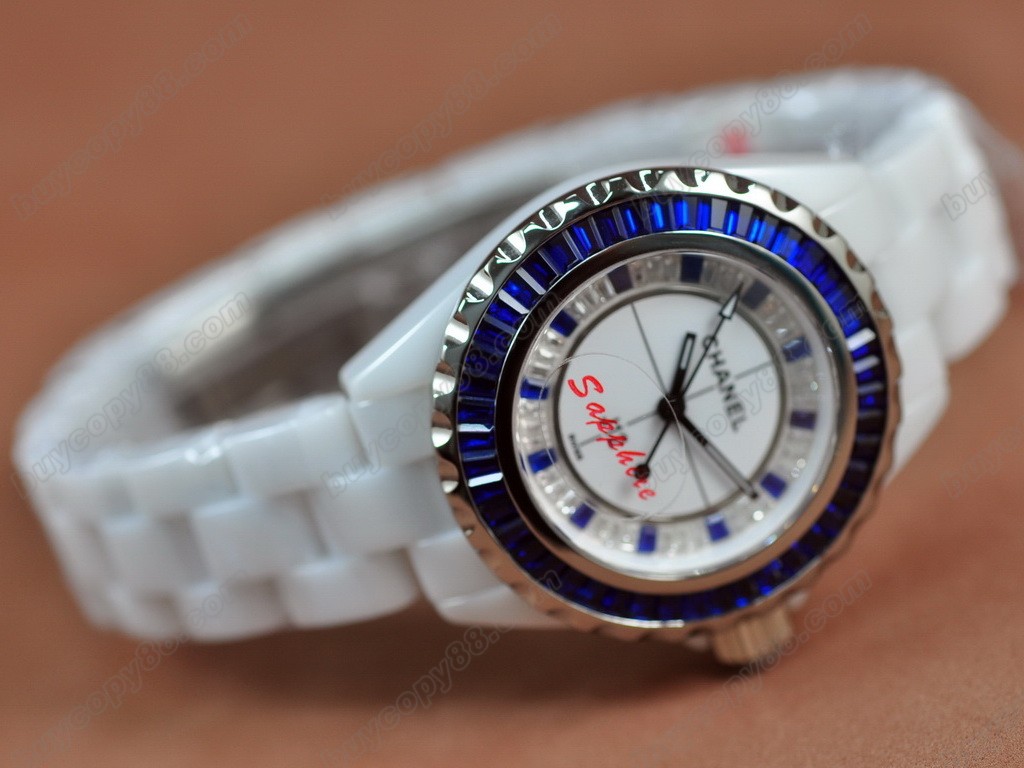 香奈兒【女性用】J12 Joaillerie Ladies White/Blue/BlueJapanese石英機芯搭載2