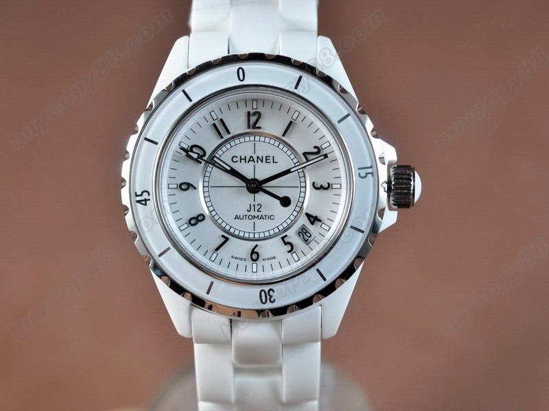 香奈兒【女性用】 J12 White Ceramic Men Swiss Eta  2824-2 自動機芯搭載7