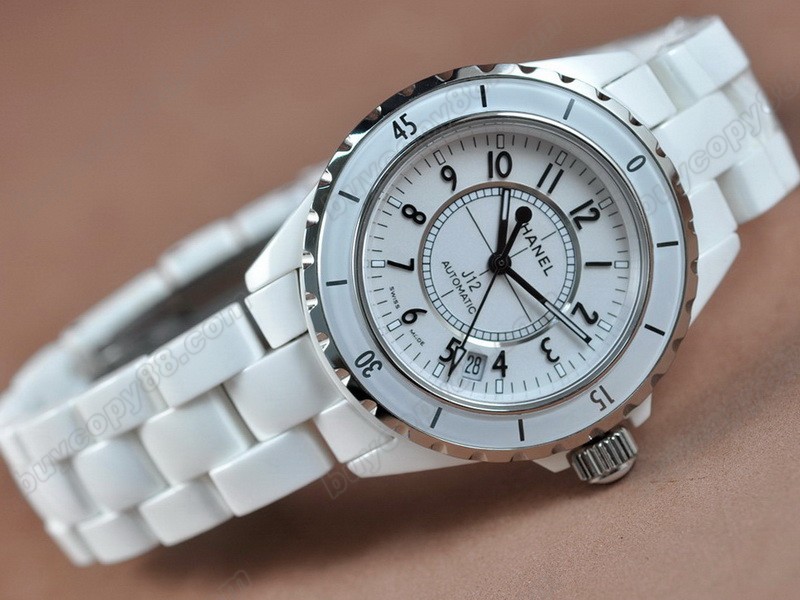 香奈兒【女性用】 J12 White Ceramic Men Swiss Eta  2824-2 自動機芯搭載5