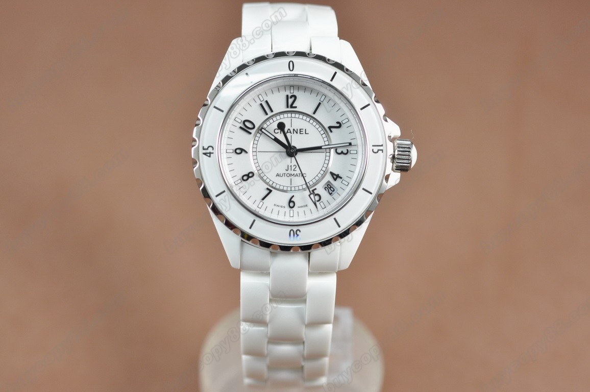 香奈兒【男性用】 J12 White Full Ceramic Swiss Eta 2824-2 自動機芯搭載8