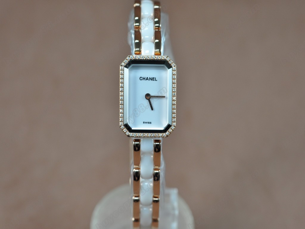 香奈兒【女性用】 Ladies Premiere White RG/Ceramic/Diamonds Japanese石英機芯搭載0