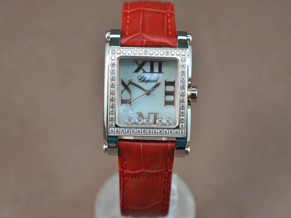 蕭邦錶【女性用】 Happy Diamonds Ladies TT Case White Dial Swiss 石英機芯搭載7