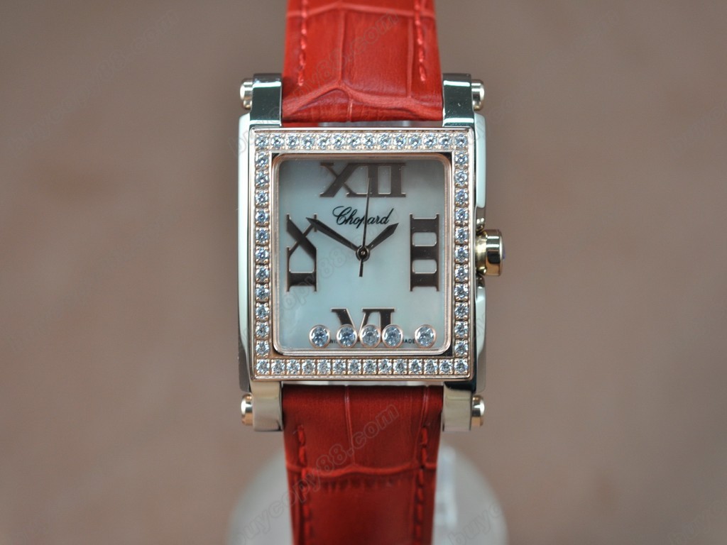 蕭邦錶【女性用】 Happy Diamonds Ladies TT Case White Dial Swiss 石英機芯搭載6