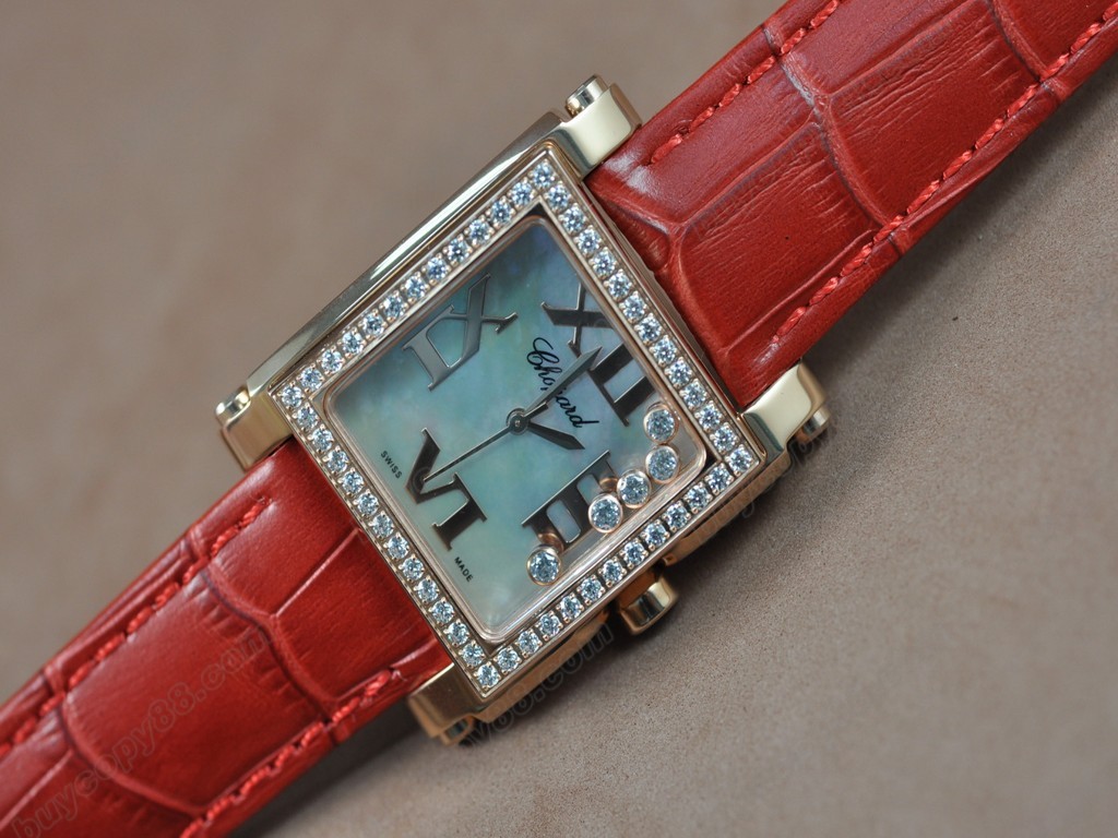 蕭邦錶【女性用】Happy Diamonds Ladies RG Case White Dial Swiss 石英機芯搭載4