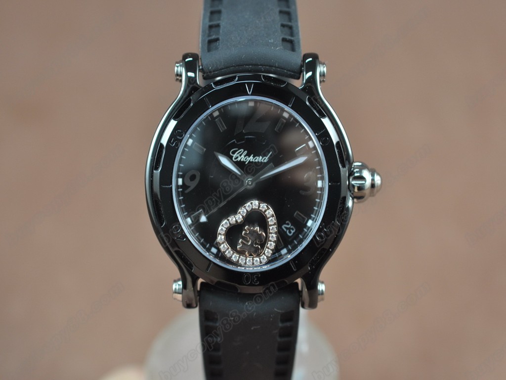 蕭邦錶【女性用】 Happy Sports PVD/LE Black dial Swiss 石英機芯搭載5