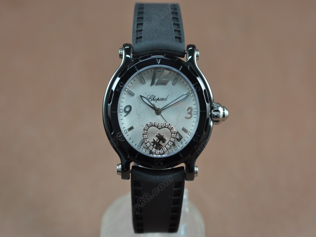 蕭邦錶【女性用】 Happy Sports PVD/LE White dial Swiss 石英機芯搭載7