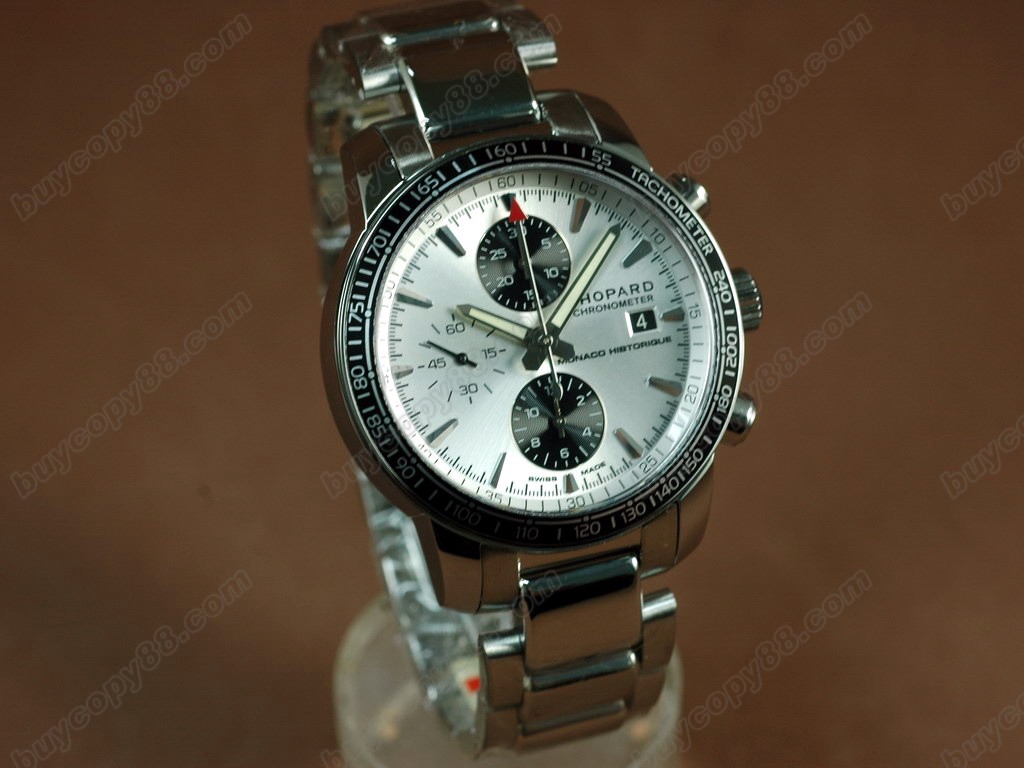 蕭邦錶【男性用】 Mile Miglia Chrono Grand Prix Ed SS/SS Wht A-7750 自動機芯搭載5