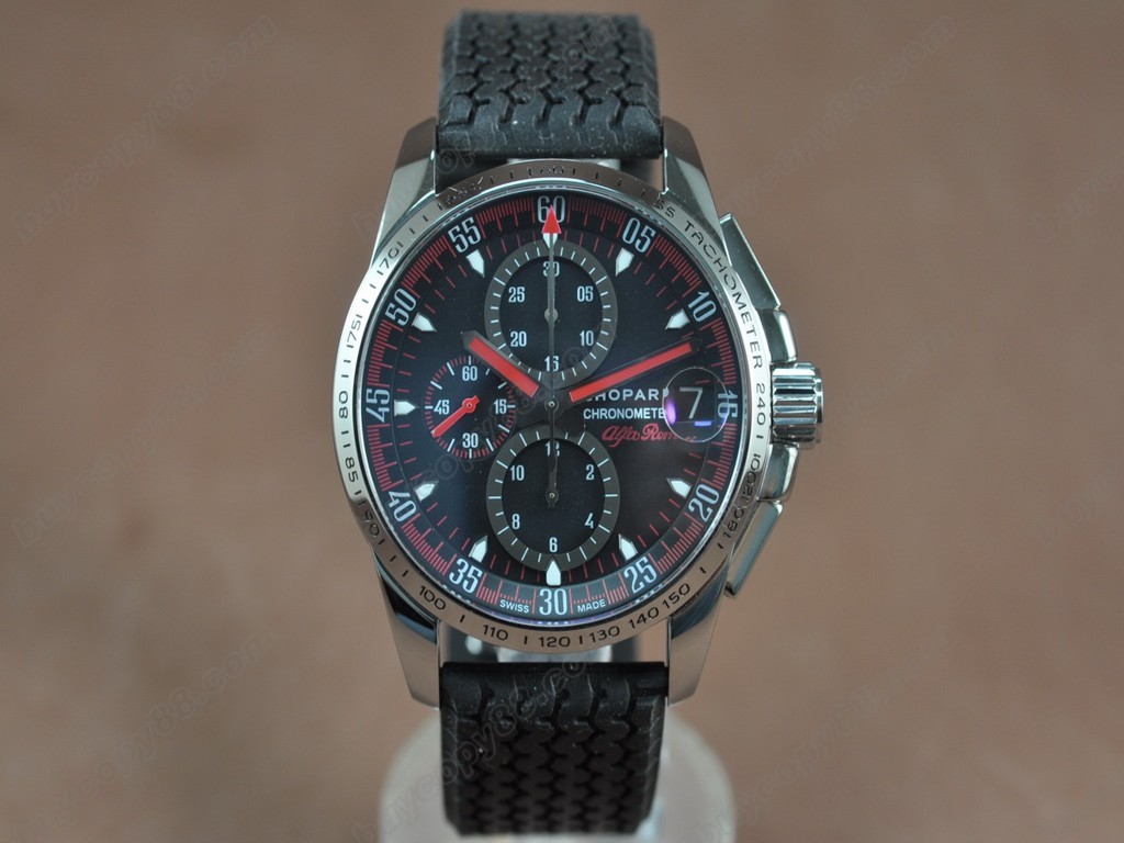 蕭邦錶【男性用】Mile Miglia GTXXL Chrono Alfa Romeo Limited Edition SS/RU/Blk A-7750 自動機芯搭載9