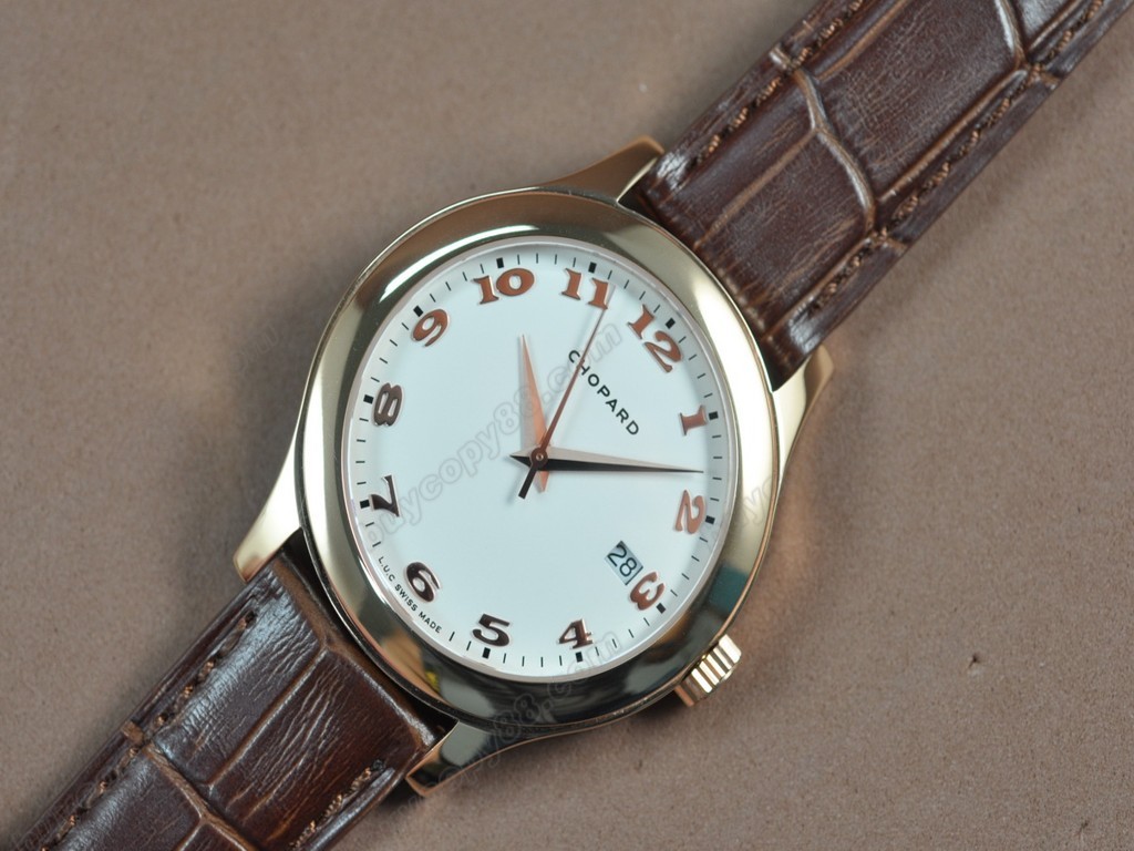 蕭邦錶【男性用】 Manufacture RG/LE White dial Swiss Eta 2824-2 自動機芯搭載2