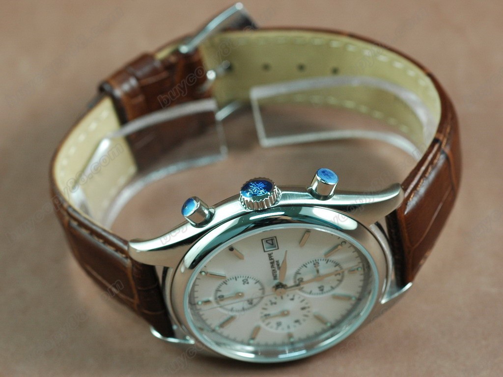 百達翡麗【男性用】 Classics Complications SS Case White Dial Brown Strap Japanese 0S 20 石英機芯搭載1