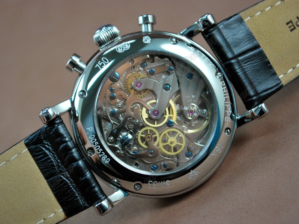 百達翡麗【男性用】 Classic Chronograph SS Black Working Chronos手上鏈搭載 2