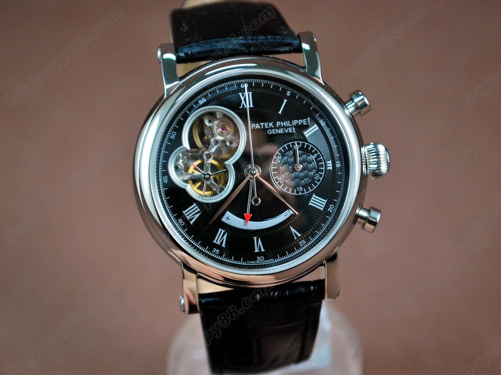 百達翡麗【男性用】 Classic Chronograph SS Black Working Chronos手上鏈搭載 4