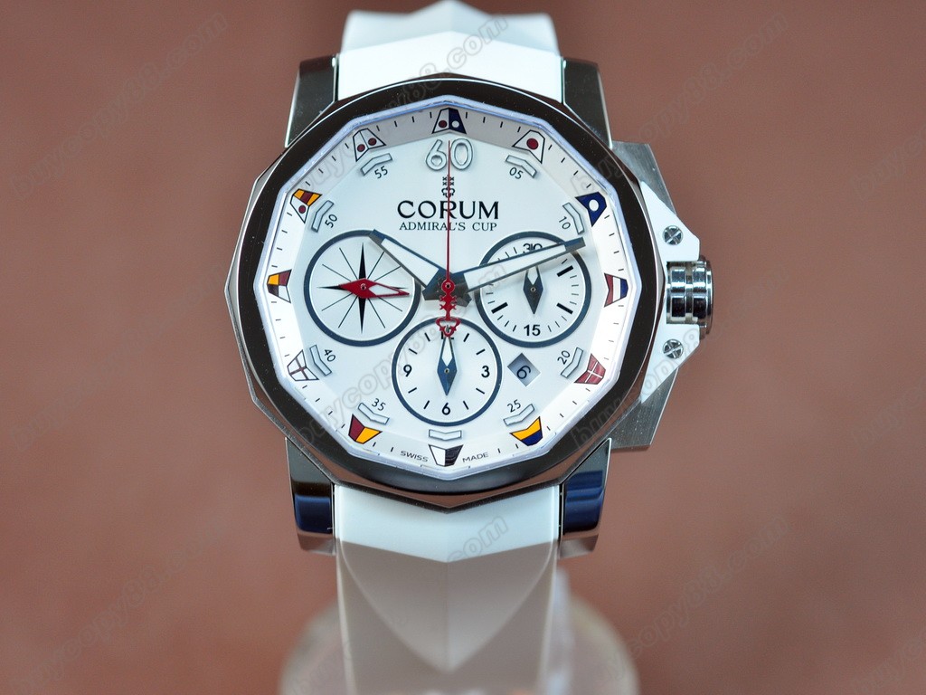 崑崙錶【男性用】 Admirals Cup Challenge Chrono SS/RU White A-7750自動機芯搭載6