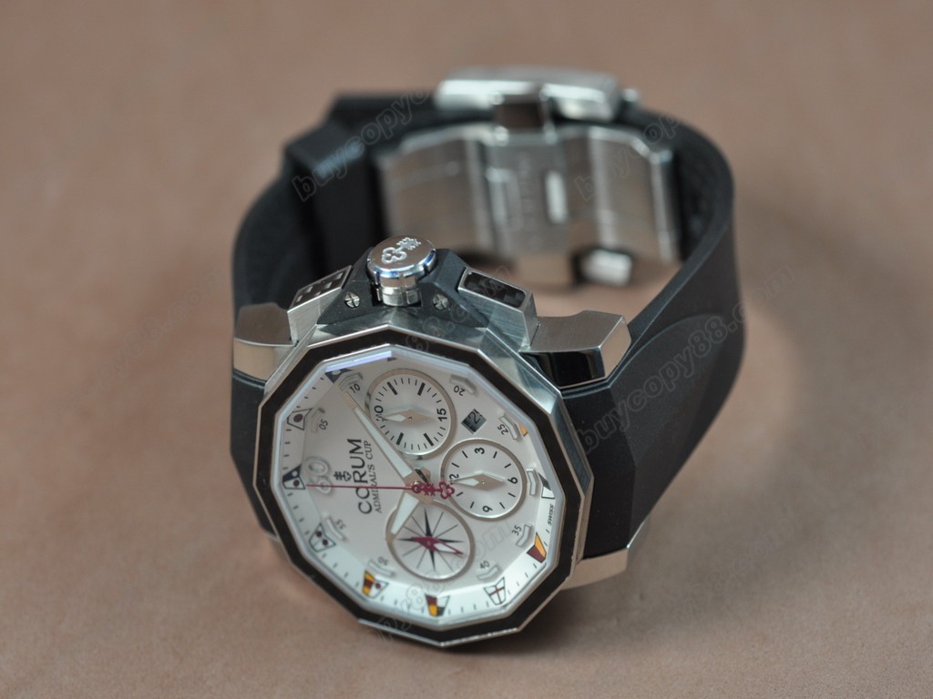 崑崙錶 【男性用】 Admirals Cup Challenge Chrono SS/RG/RU Carbon bezel Black A-7750自動機芯搭載7