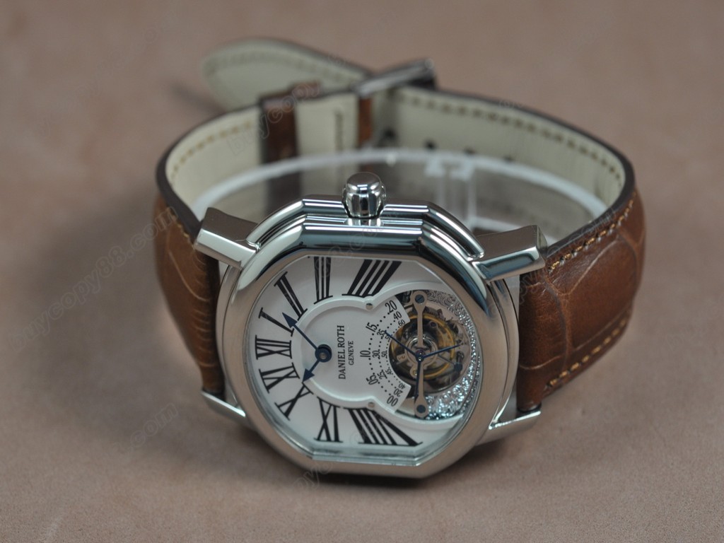 丹尼爾．羅斯 【男性用】 Tourbillon 8 Days SS/LE White dial 手上鏈搭載1