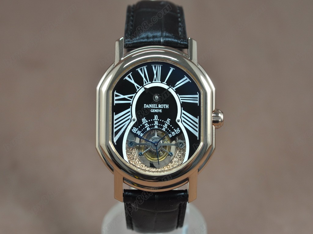 丹尼爾．羅斯 【男性用】 Tourbillon 8 Days RG/LE Black dial 手上鏈搭載0