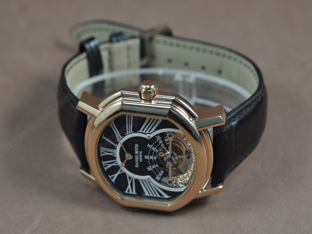 丹尼爾．羅斯 【男性用】 Tourbillon 8 Days RG/LE Black dial 手上鏈搭載11