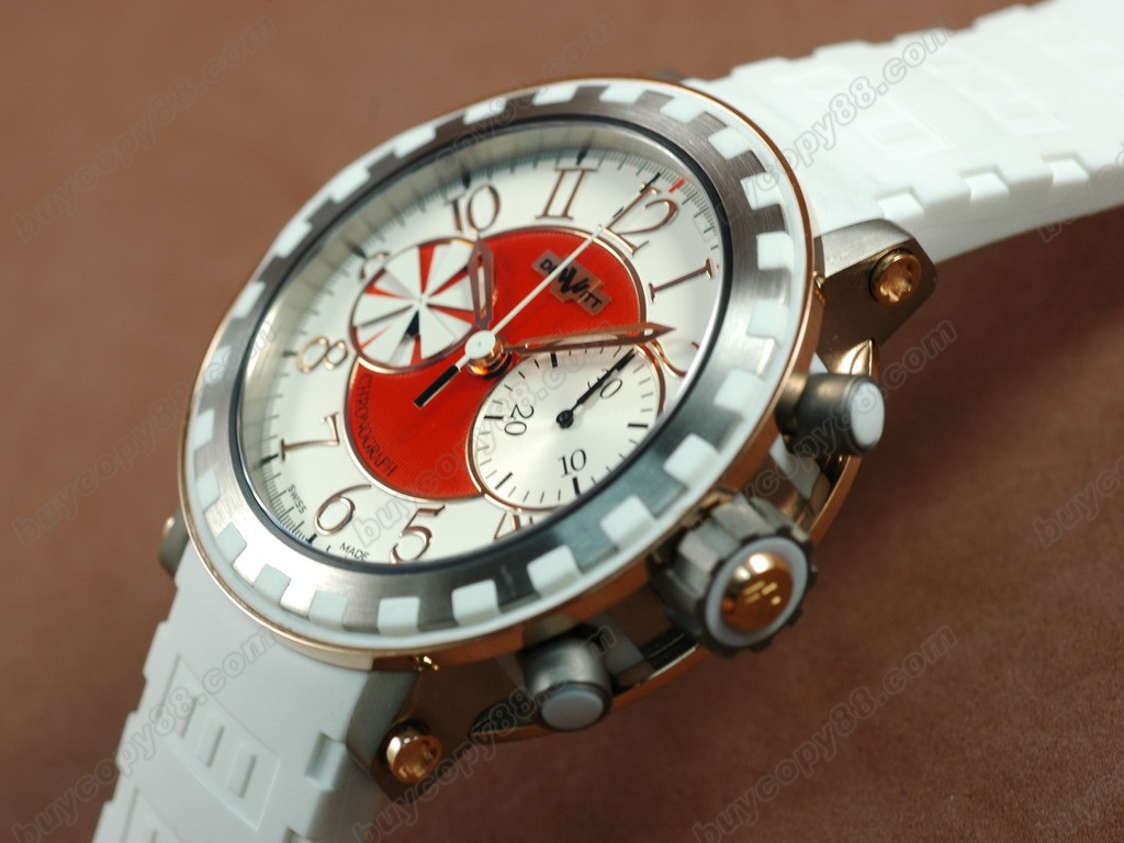 迪威特【男性用】 Academia Chronograph TI/RG/RU White/Red A-7750 7750 自動機芯搭載．振頻每小時 28,800 次13