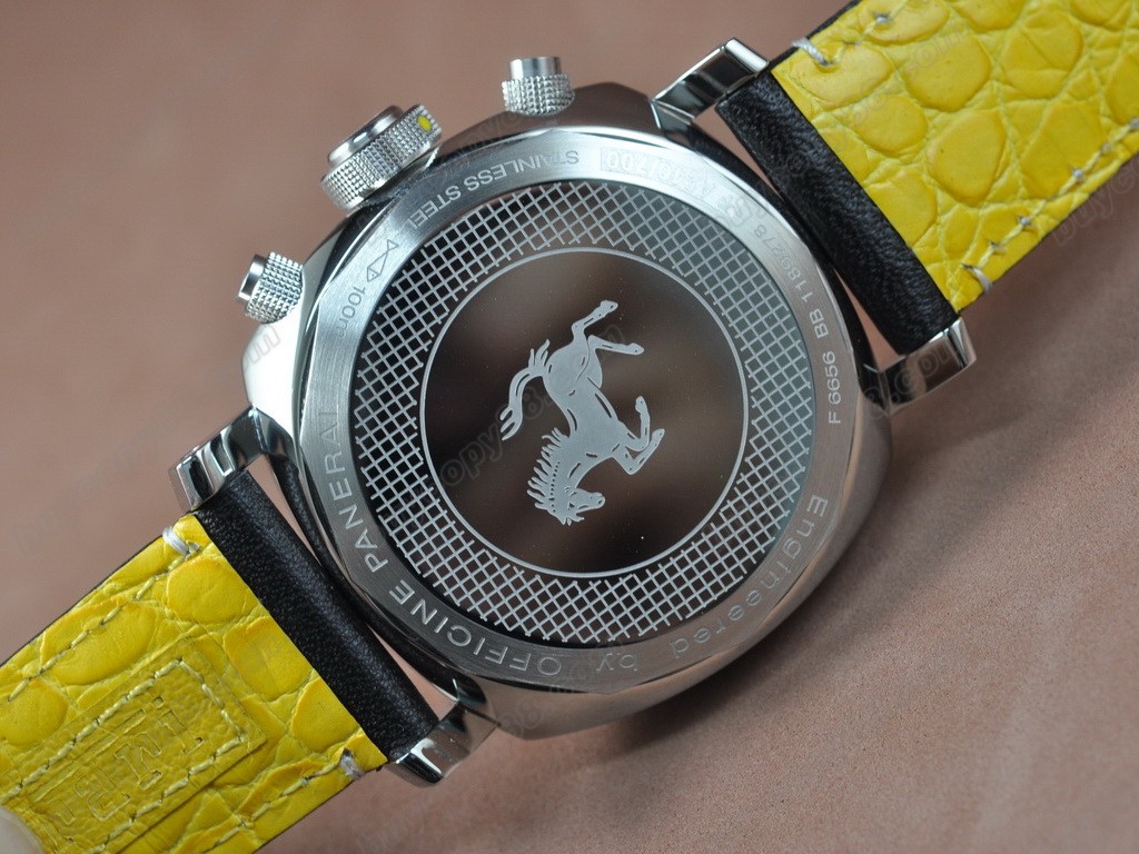 法拉利【男性用】Gran Tourismo FER 00011 Chrono SS Yellow 自動機芯搭載．振頻每小時 28,800 次　2