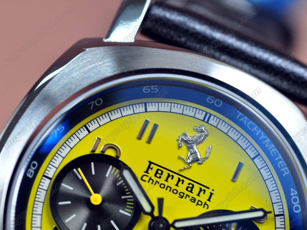 法拉利【男性用】Gran Tourismo FER 00011 Chrono SS Yellow 自動機芯搭載．振頻每小時 28,800 次　11