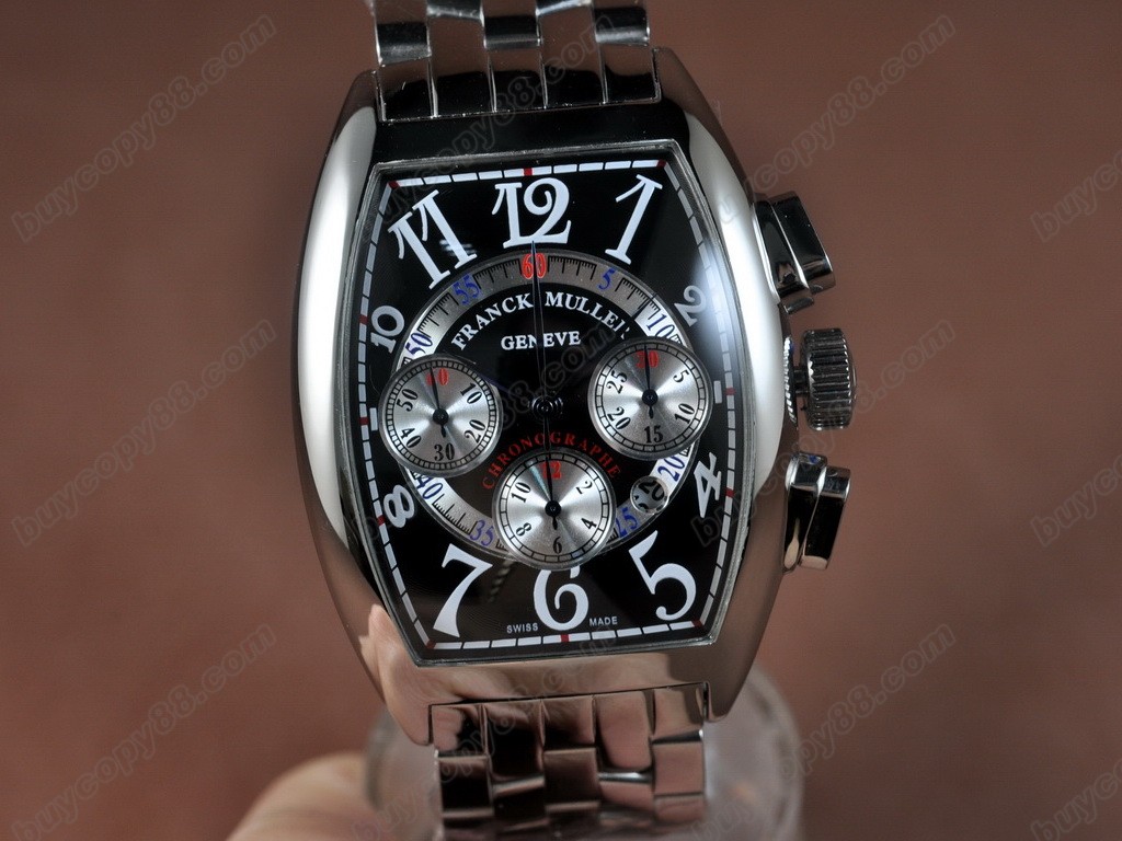 法蘭克穆勒【男性用】 Casablanca Chronographe SS/SS Black A-7750自動機芯搭載．振頻每小時 28,800 次5