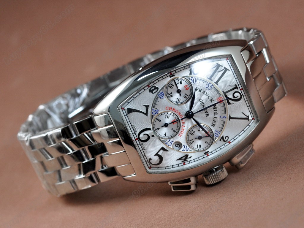 法蘭克穆勒【男性用】 Casablanca Chronographe SS/SS White A-7750自動機芯搭載．振頻每小時 28,800 次4