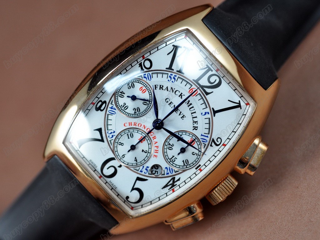 法蘭克穆勒【男性用】Casablanca Chronographe RG/LE White A-7750自動機芯搭載．振頻每小時 28,800 次4