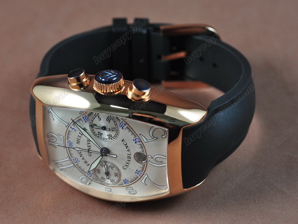 法蘭克穆勒【男性用】Casablanca Chrono RG/LE White A-7750 自動機芯搭載.振頻每小時 28,800 次1