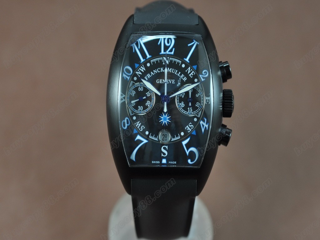 法蘭克穆勒【男性用】 Casablanca Chrono PVD/LE Black A-7750 自動機芯搭載.振頻每小時 28,800 次6