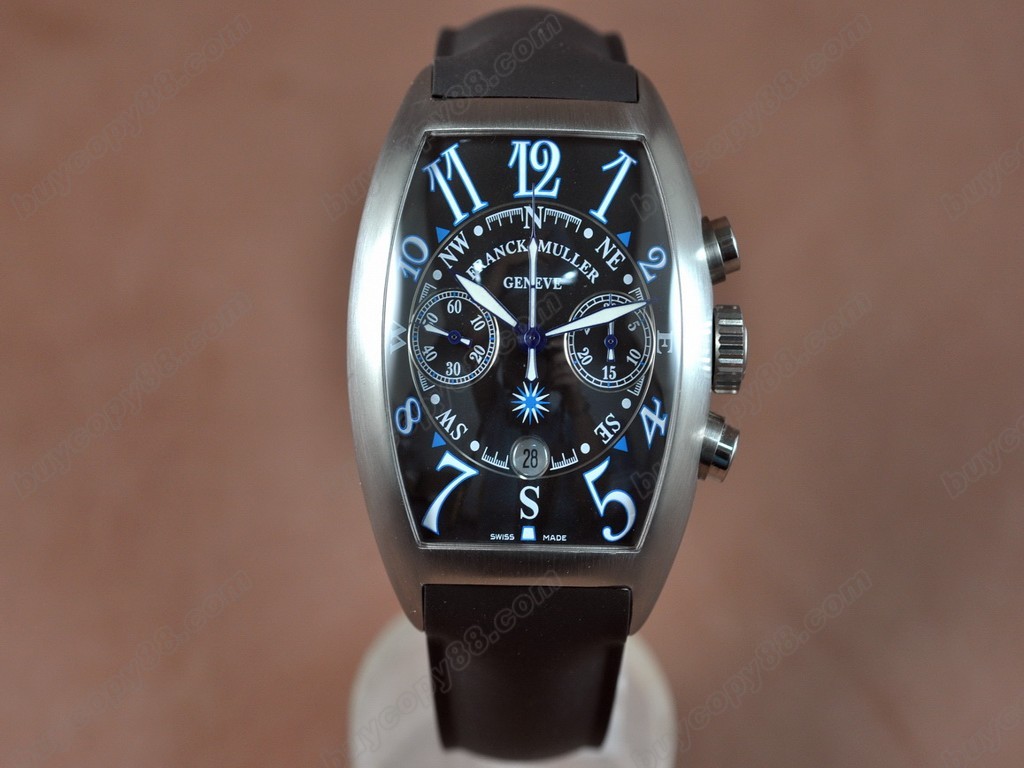 法蘭克穆勒【男性用】Casablanca Chrono SS/LE Black A-7750 自動機芯搭載.振頻每小時 28,800 次1