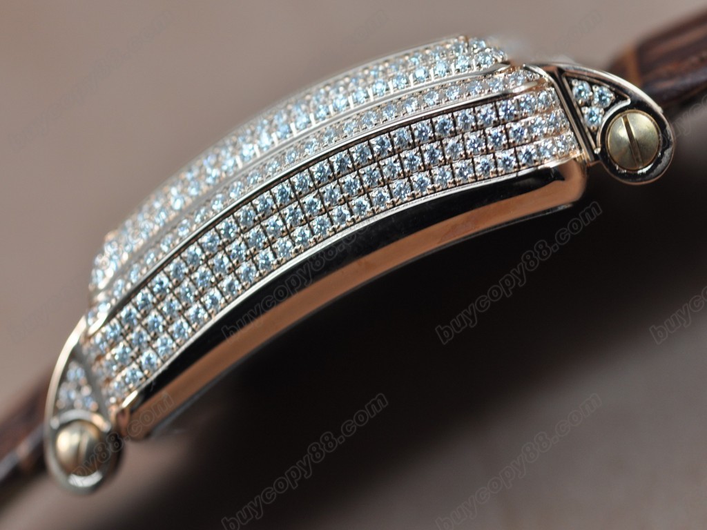 法蘭克穆勒【男性用】Conquistador Ladies RG/LE Diam Bezel and Dial Swiss 石英機芯搭載2