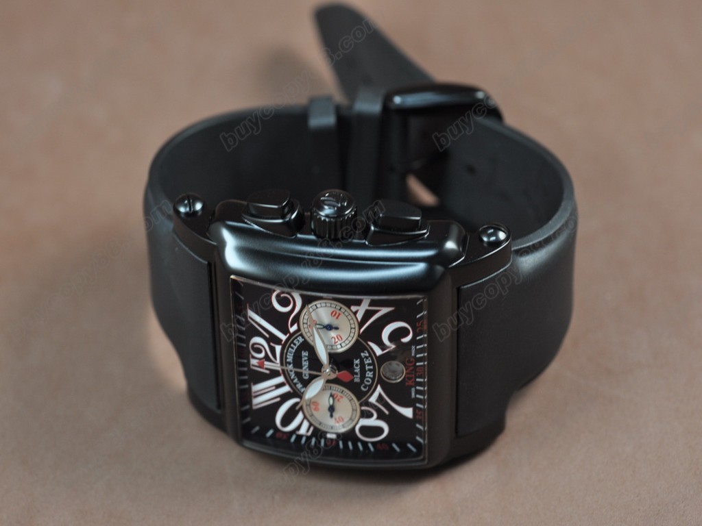 法蘭克穆勒【男性用】 Black King Conquistador PVD/RU Black dial A-7750自動機芯搭載.振頻每小時 28,800 次1