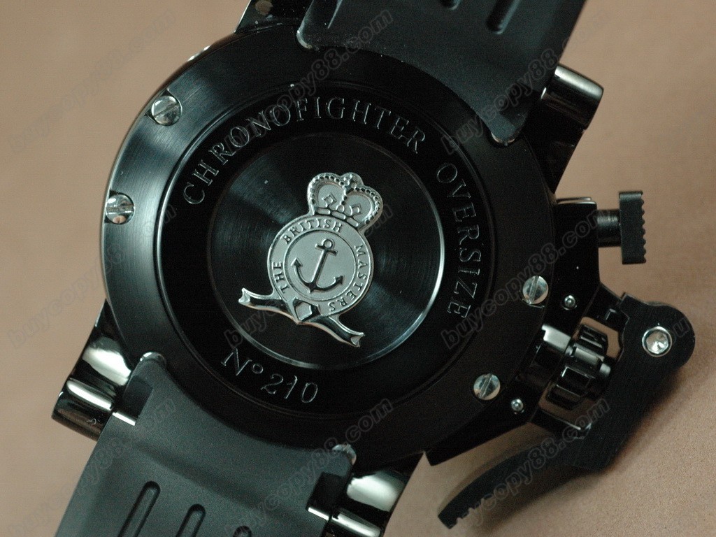 格林漢 【男性用】 Oversize Diver Chronofighter/Date V2 PVD/RU Blk Asia7750 自動機芯搭載5