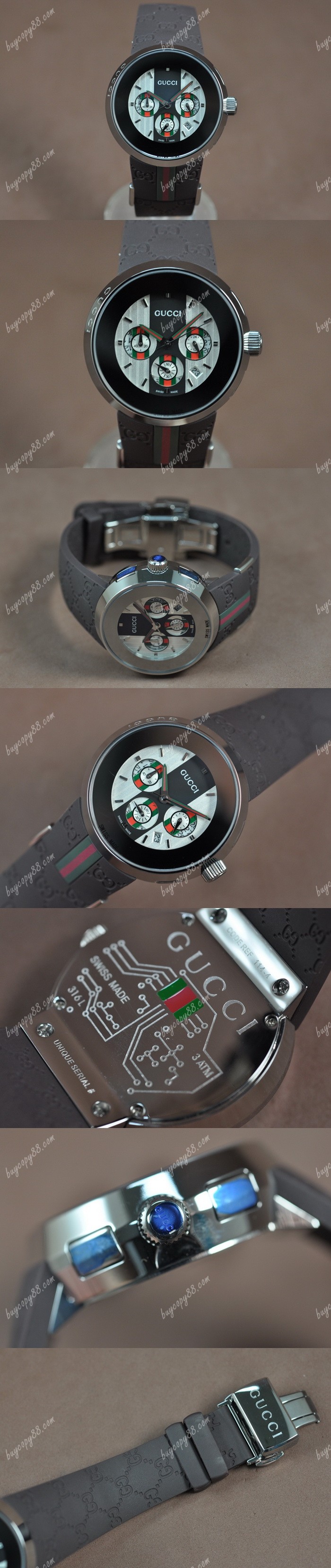  古馳Gucci i-Gucci 39mm SS/RU White Dial J-0S20石英錶0