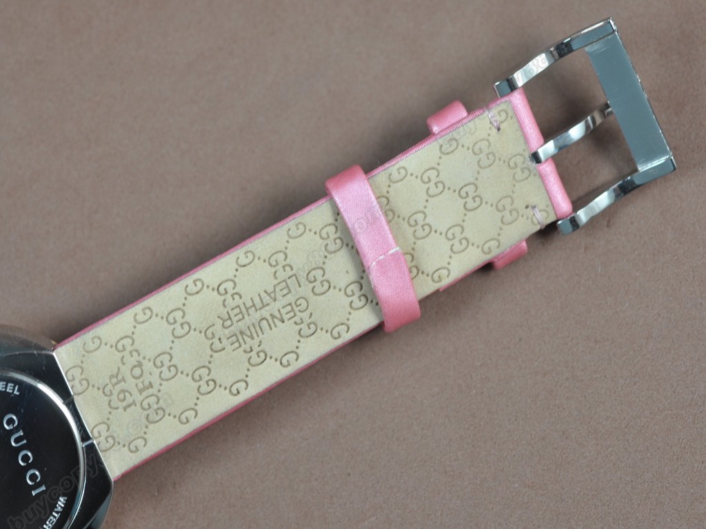 古馳 【女性用】U Play Mid size RG/LE Pearl pink dial Jap 石英機芯搭載6